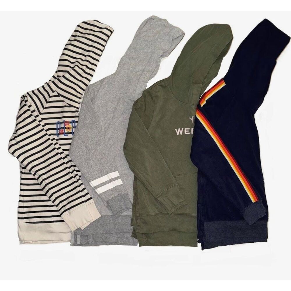 Old Navy long sleeve hoodie hooded sweatshirt shirt pockets navy green gray S